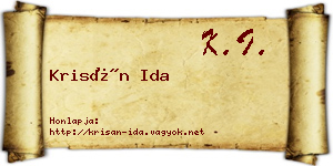Krisán Ida névjegykártya